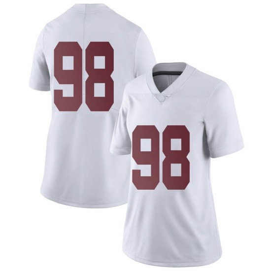 Alabama Crimson Tide Women's Jamil Burroughs #98 No Name White NCAA Nike Authentic Stitched College Football Jersey PC16F12DX